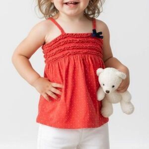 sz 2T Girls Red White & Blue Labor Day American Cotton Summer Halter Dress